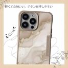 【Compos-Case】くすみカラーマーブル調 ベージュ＆ゴールド