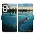 【手帳型】クローズアップ!　水中でニジマスが掛かった瞬間!