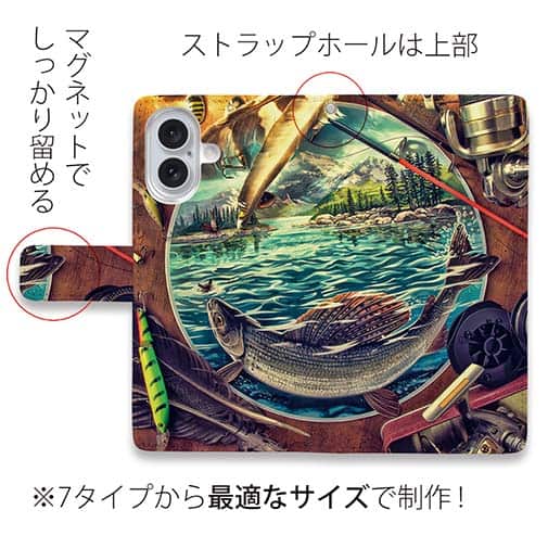 【手帳型】釣具たちに囲まれて