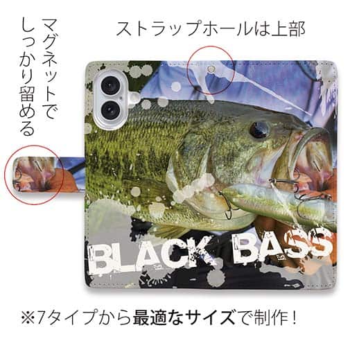 【手帳型】ビッグバス! BLACK BASS