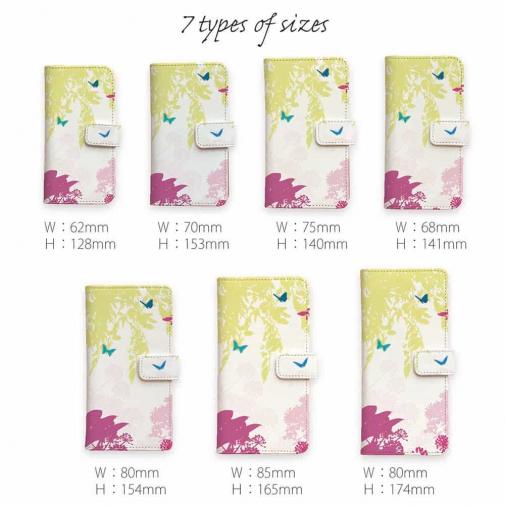 【手帳型】幻想的な蝶と森