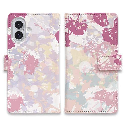 【手帳型】フラワーシルエット