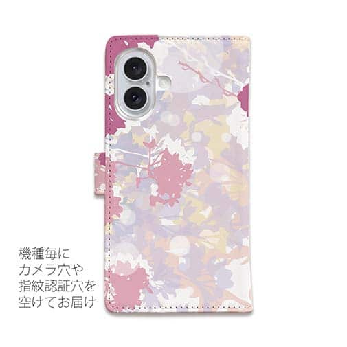 【手帳型】フラワーシルエット