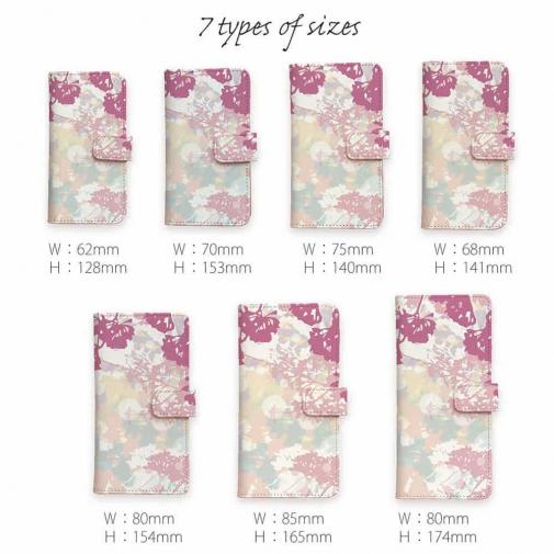 【手帳型】フラワーシルエット