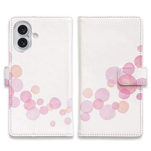 【手帳型】やさしい水玉 ピング