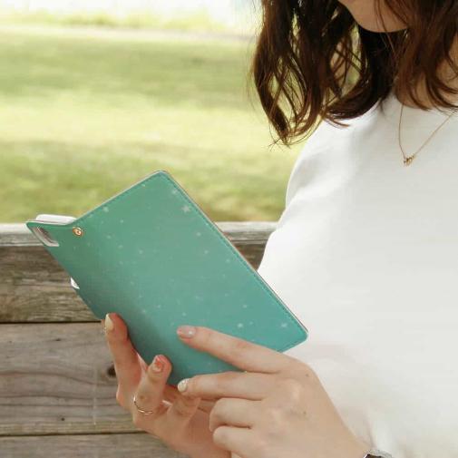 【手帳型】パステルカラーの星空