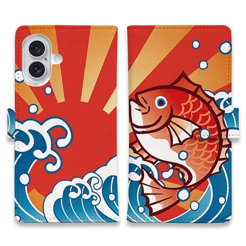 【手帳型】大漁旗風マダイのイラスト