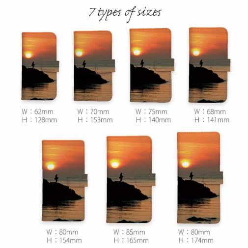 【手帳型】磯の上の夕暮れ