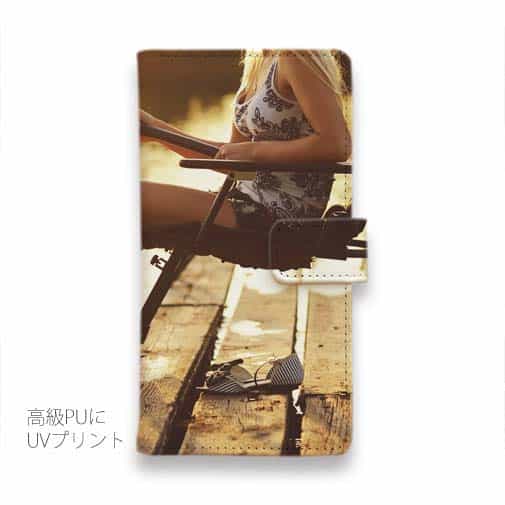 【手帳型】夕暮の釣りガール