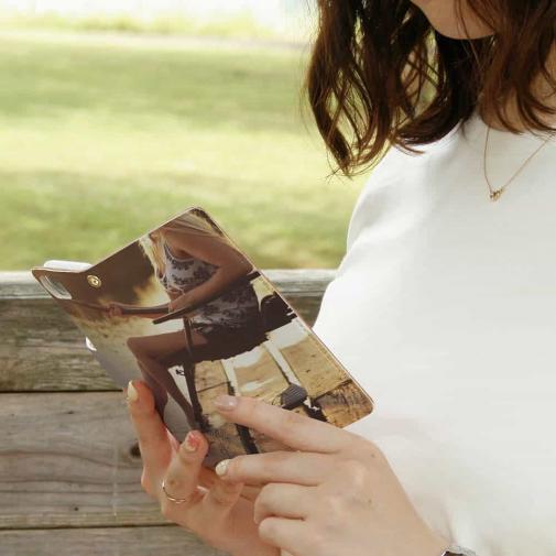 【手帳型】夕暮の釣りガール