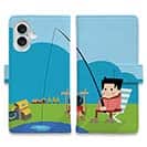 【手帳型】釣り人とクリップアート