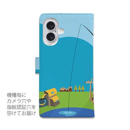 【手帳型】釣り人とクリップアート