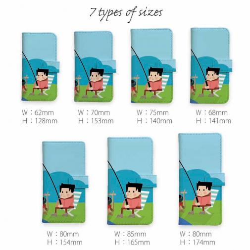 【手帳型】釣り人とクリップアート