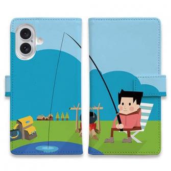 【手帳型】釣り人とクリップアート