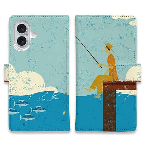 【手帳型】ドックで釣りを楽しむ　ノーマル