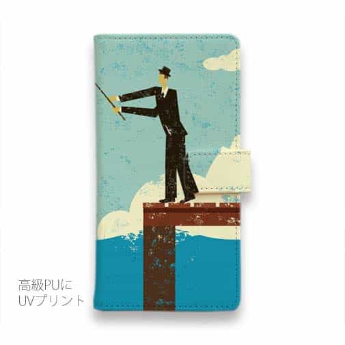 【手帳型】ドックで釣りを楽しむ　紳士