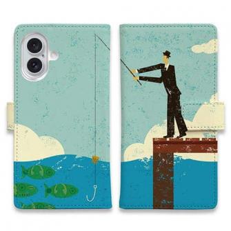 【手帳型】ドックで釣りを楽しむ　紳士