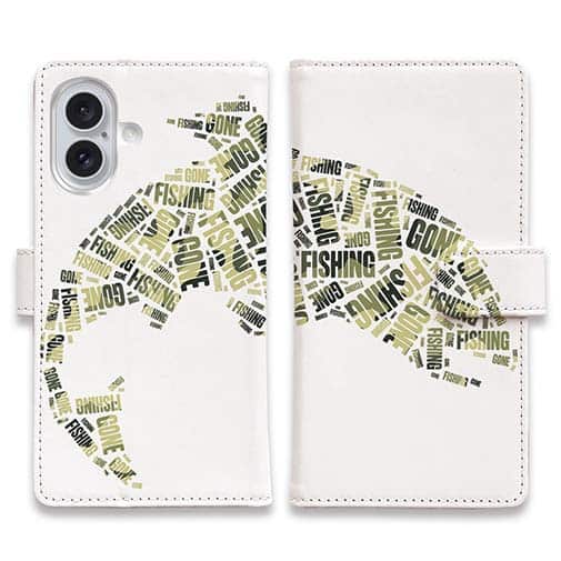 【手帳型】新聞の切り抜き風　魚のイラスト