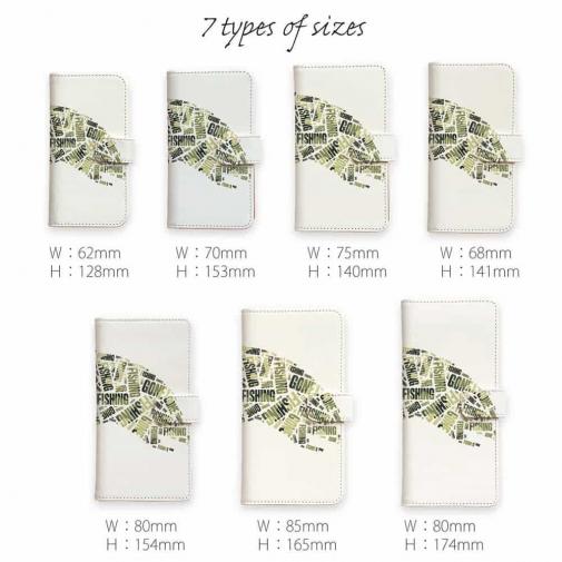 【手帳型】新聞の切り抜き風　魚のイラスト