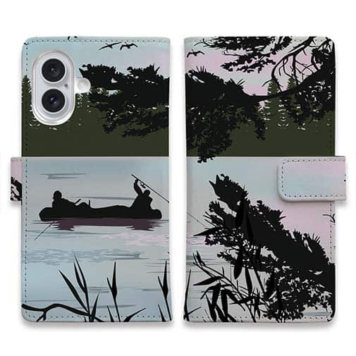 【手帳型】釣りの時事風刺しラスト