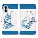 【手帳型】釣り人のシルエット　バスフィッシング