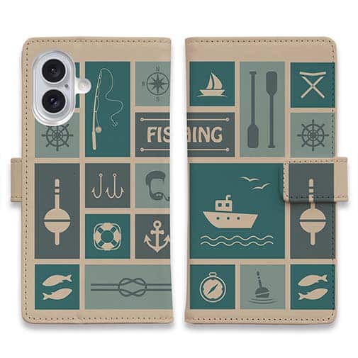 【手帳型】マス状の釣りアイコン