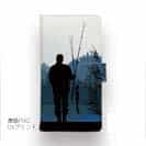 【手帳型】朝の釣り人の影