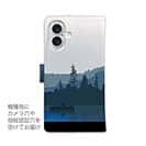 【手帳型】朝の釣り人の影