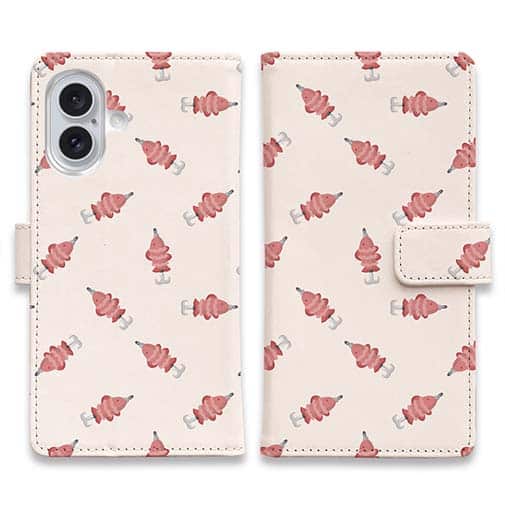 【手帳型】ルアーのシームレスパターン　レッド