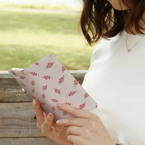 【手帳型】ルアーのシームレスパターン　レッド