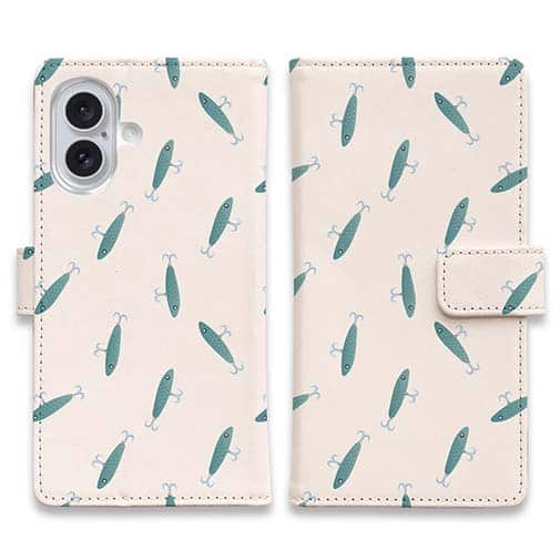 【手帳型】ルアーのシームレスパターン　ミノー