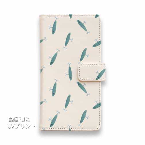 【手帳型】ルアーのシームレスパターン　ミノー