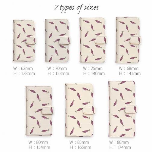 【手帳型】ルアーのシームレスパターン　パープル