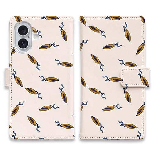 【手帳型】ルアーのシームレスパターン　ゴールド