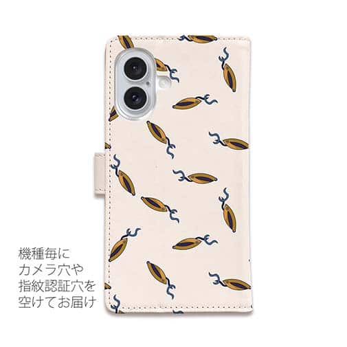 【手帳型】ルアーのシームレスパターン　ゴールド