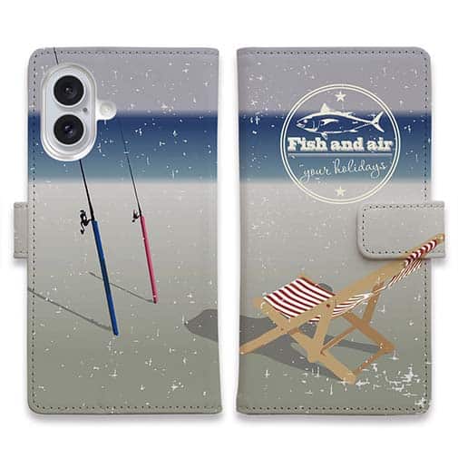 【手帳型】Fish and air　夏の浜辺