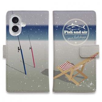【手帳型】Fish and air　夏の浜辺