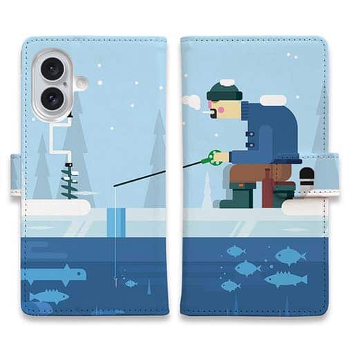 【手帳型】真冬の釣り人