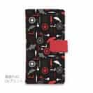 【手帳型】リールと魚とジグヘッドとワーム　シームレスパターン