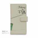 【手帳型】レトロな可愛い男の子と釣り