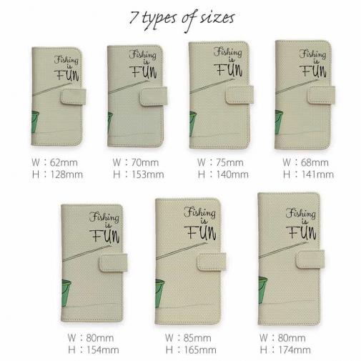 【手帳型】レトロな可愛い男の子と釣り