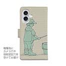 【手帳型】レトロな可愛い男の子と釣り