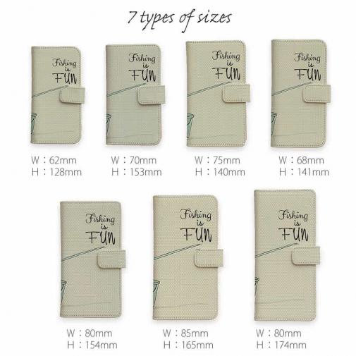 【手帳型】レトロな可愛い男の子と釣り