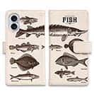 【手帳型】ビンテージな魚図鑑　レモン