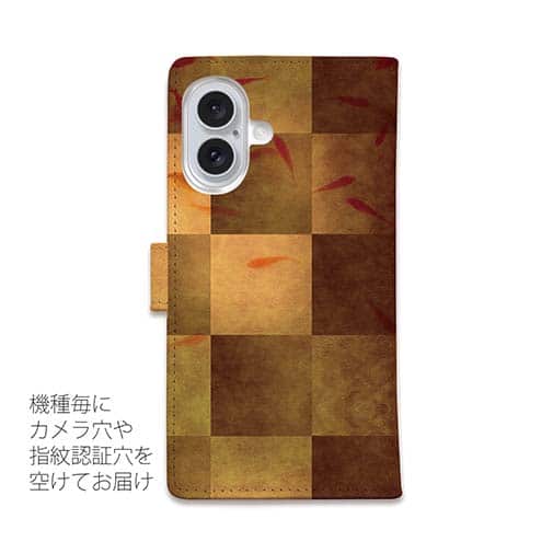 【手帳型】金魚と屏風柄