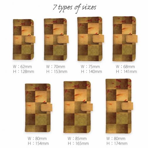 【手帳型】金魚と屏風柄