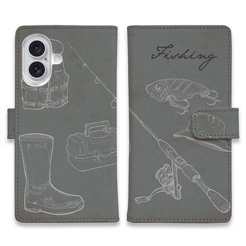 【手帳型】鉛筆書き　釣具セット