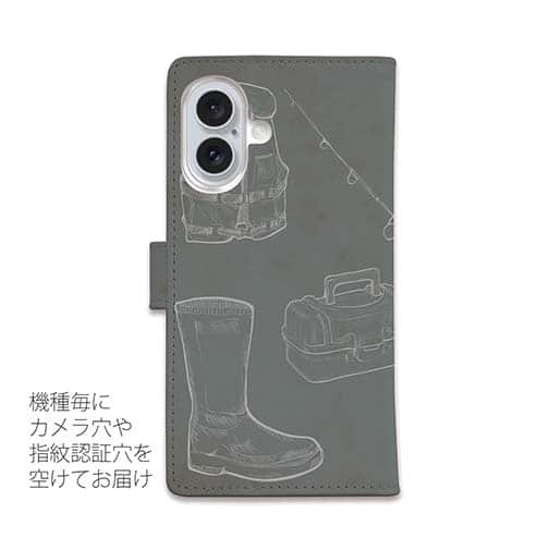 【手帳型】鉛筆書き　釣具セット