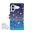 【手帳型】猫と釣り　本日は雪なり