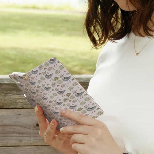 【手帳型】カモメ隊長と魚たち　シームレスパターン